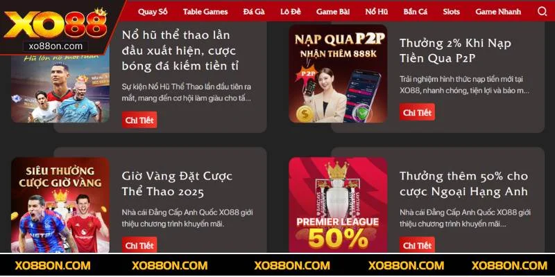 Các chương trình khuyến mãi XO88 nổi bật hiện nay