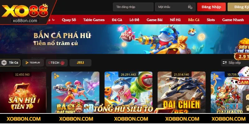 Sảnh game bắn cá XO88 3D kịch tính với cơ hội đổi thưởng giá trị